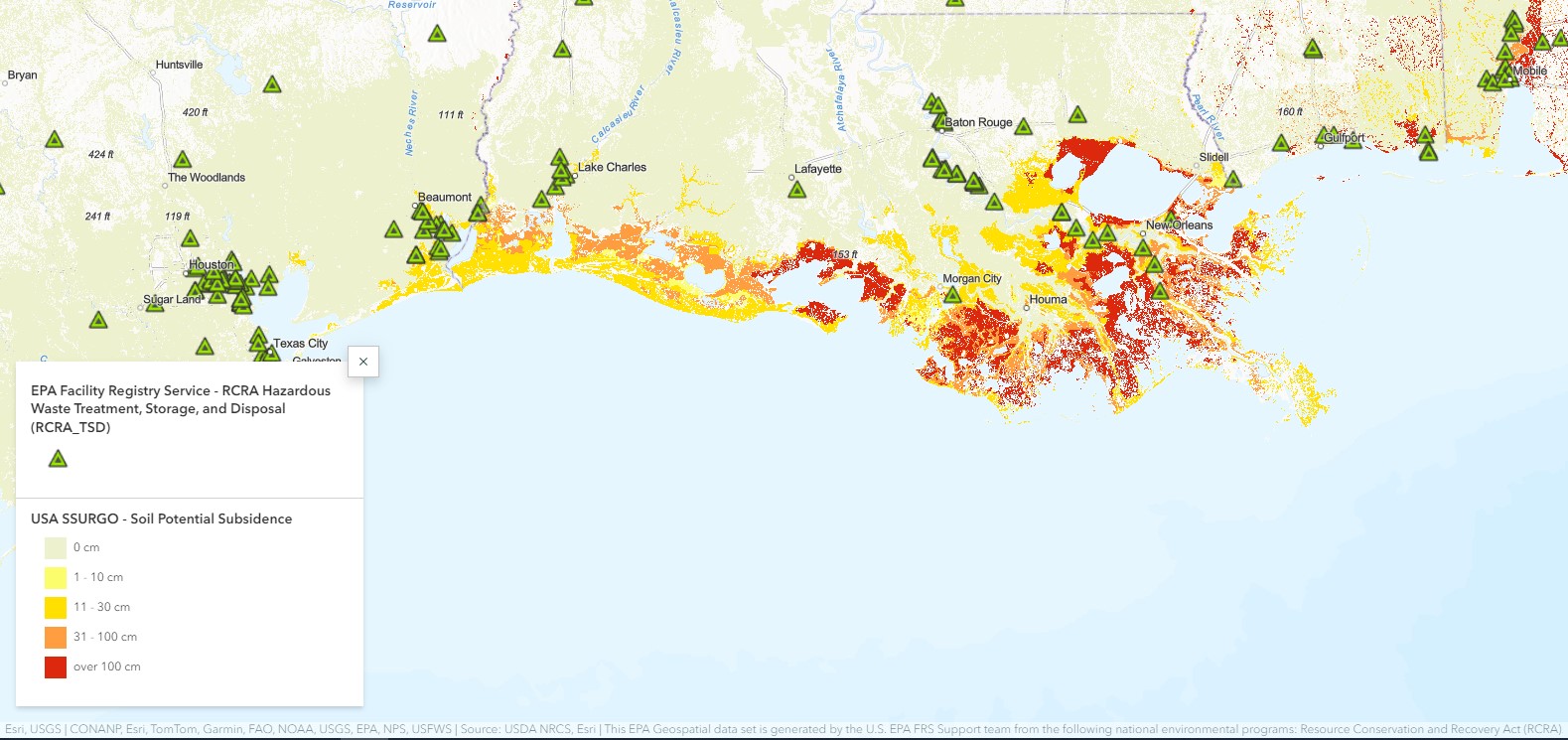 How Subsidence May Threaten Hazardous Waste Sites in the US