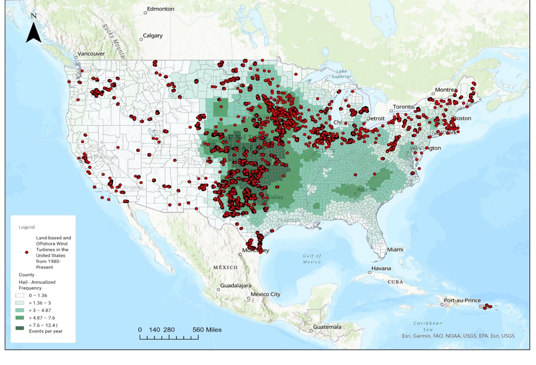 Comparing Wind Turbine Locations with FEMA Annualized Hazard Frequency